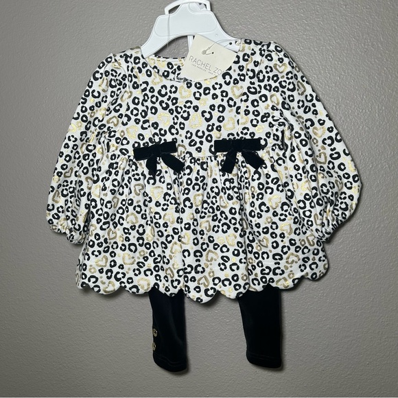 NEW Rachel Zoe leopard baby girl 2 piece set infant size 6-9 months - Picture 2 of 5